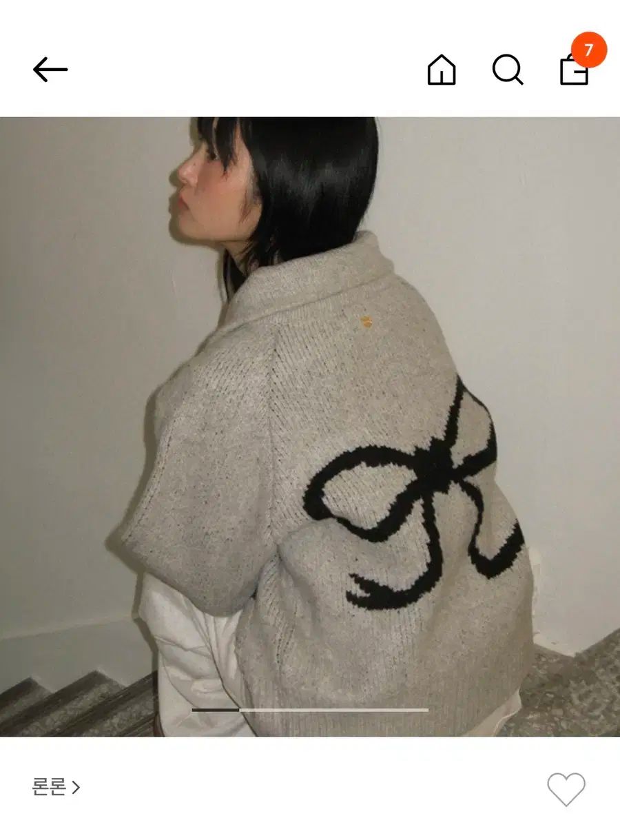 ☆SATUR アルパカクルーネックニットカーディガン 韓国 ホワイト