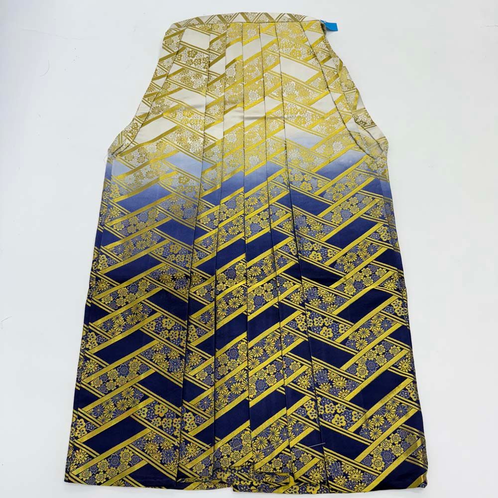 袴 行灯袴 男袴 紐下丈90cm 男性用袴 L-2Lサイズ 成人式袴 金 青 4657