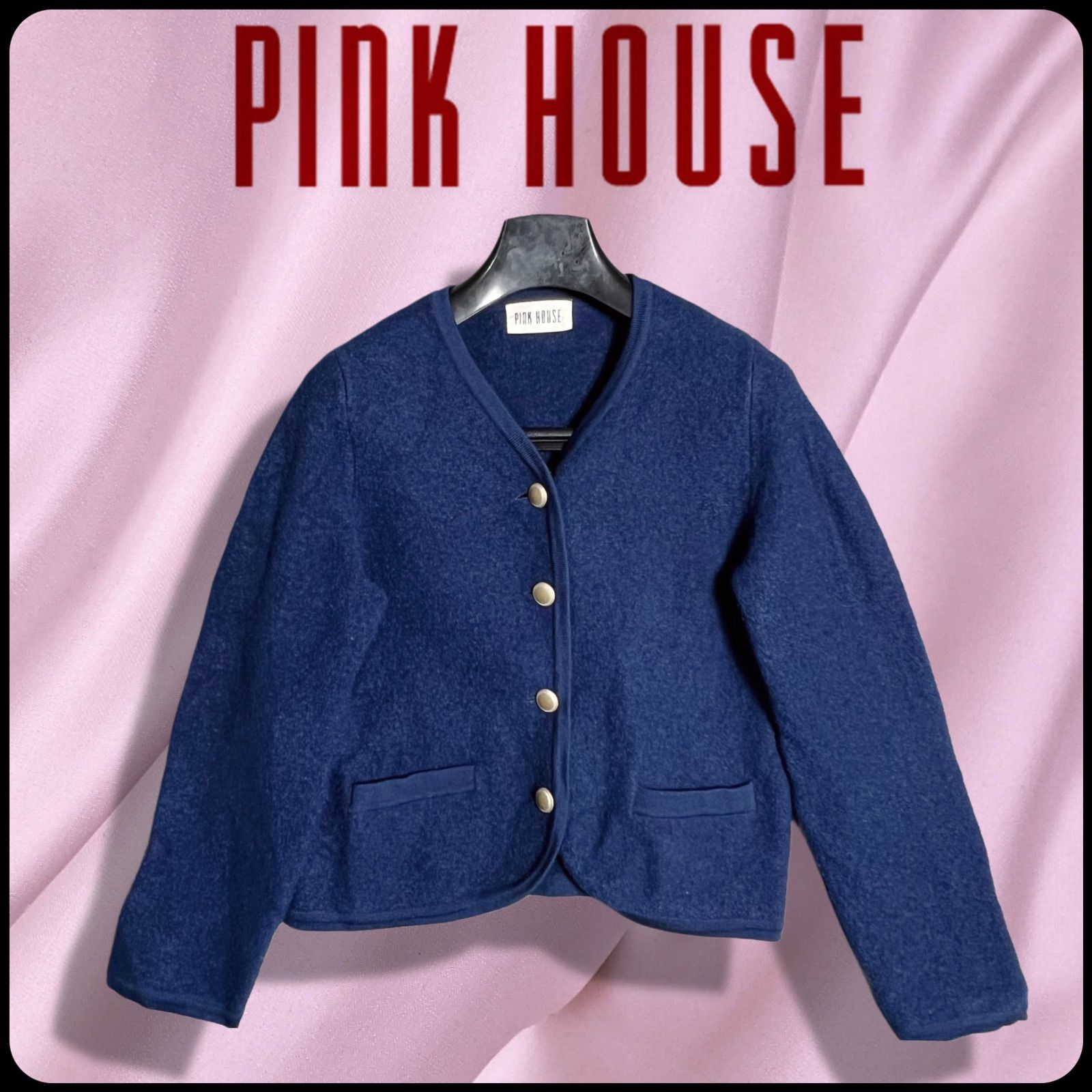 PINK HOUSE（ピンクハウス）の上質なウールジャケットです。ネイビー