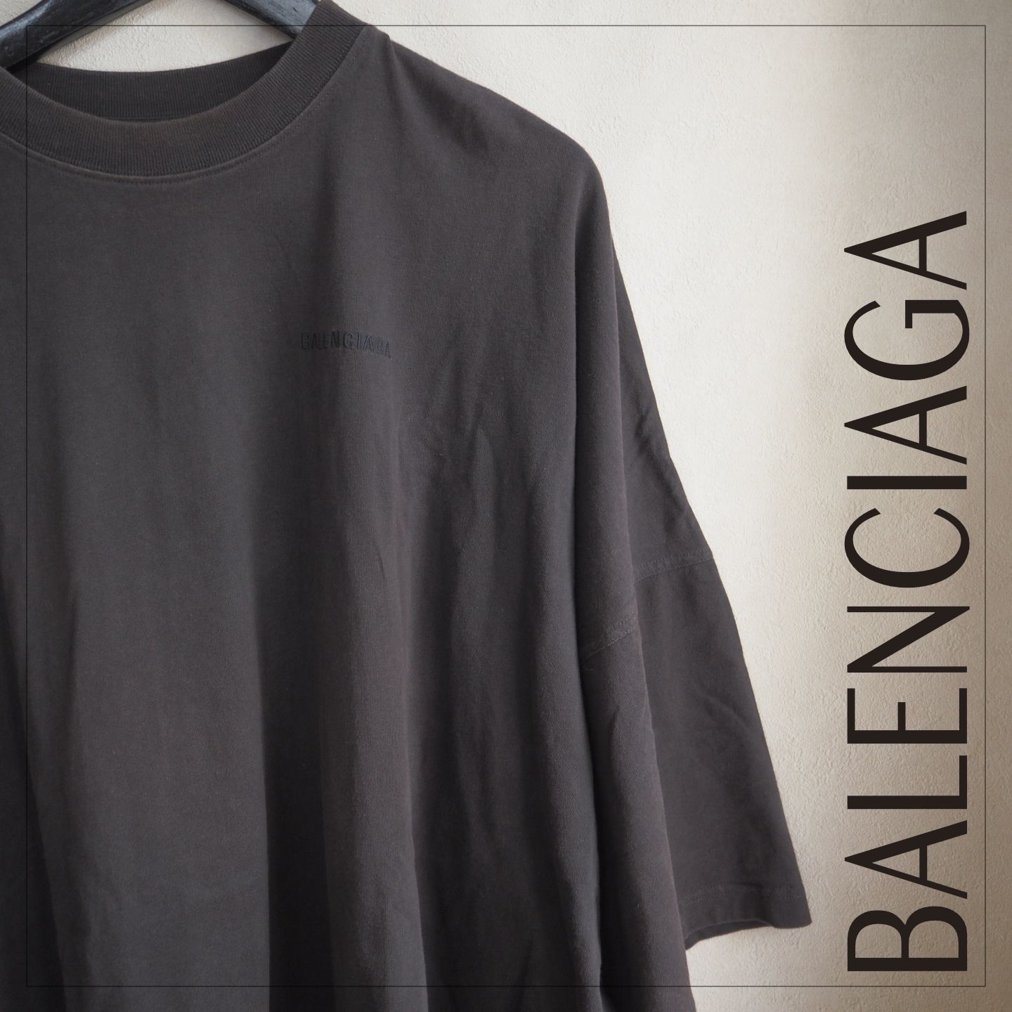 バレンシアガ 18AW 528409 TBV36 バックロゴ刺繍 Tシャツ