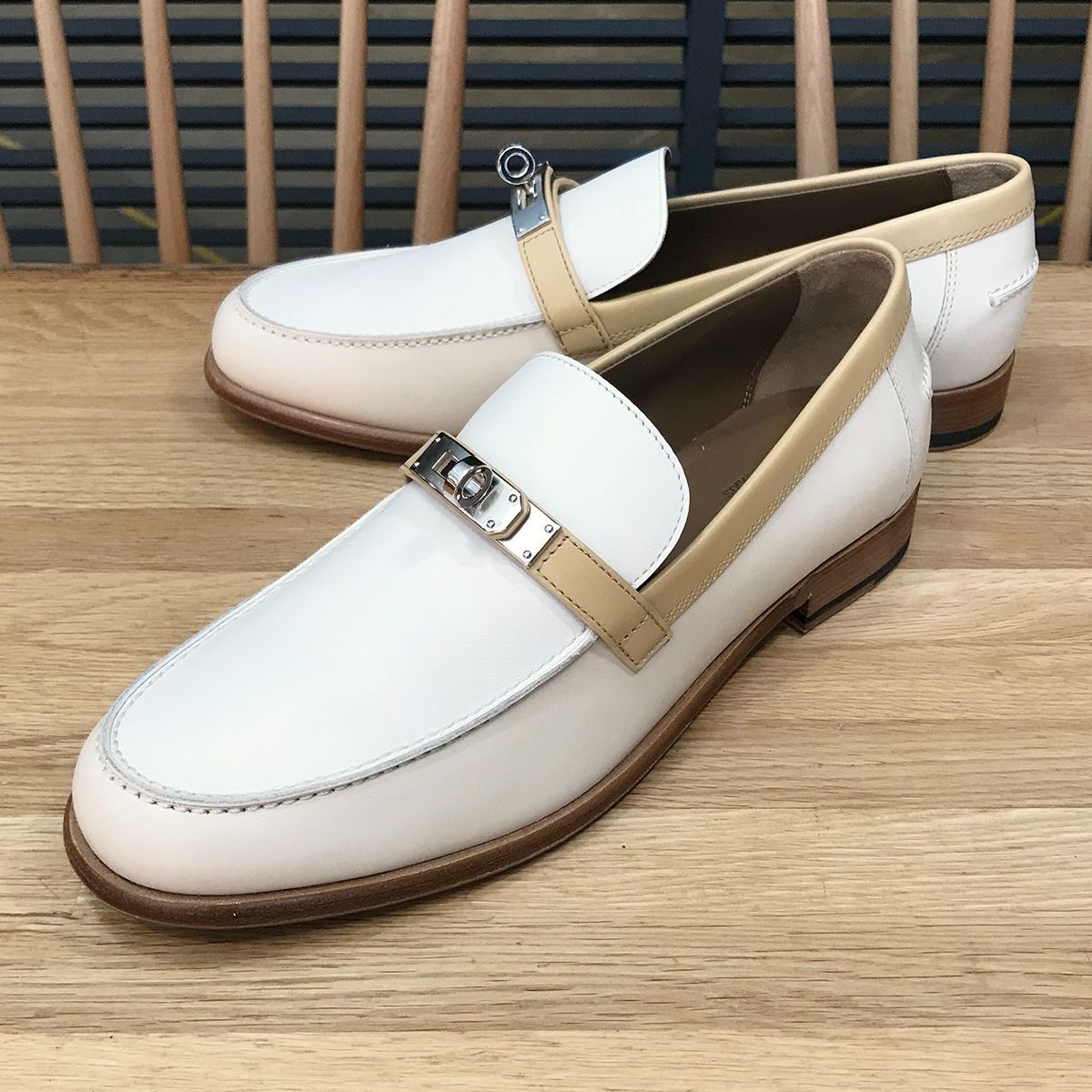 新品未使用】エルメス モカシンデスタン ケリー金具 ホワイト 