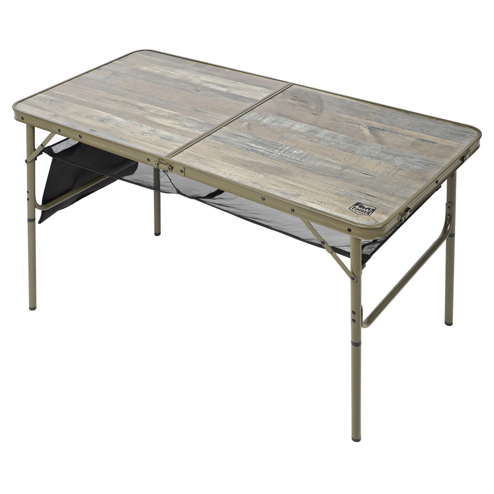 TIMBER RIDGE テーブル アウトドア 折りたたみテーブル 高さ2段階調整 120X60cm キャンプ用 ピクニック レジャー アルミ製 ファミリーサイズ