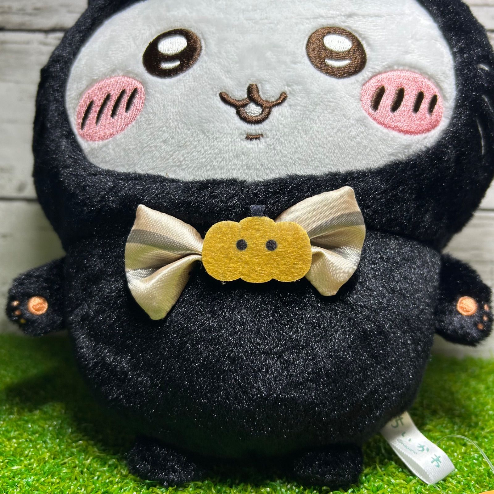 新品 タグ付き ちいかわ ハチワレ 黒猫のぬいぐるみ ハロウィン