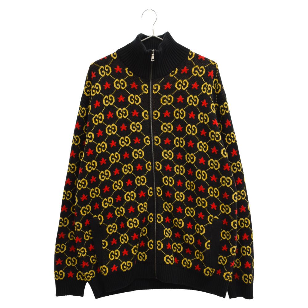 GUCCI (グッチ) 20AW GG総柄ジャガードジップアップニット セーター