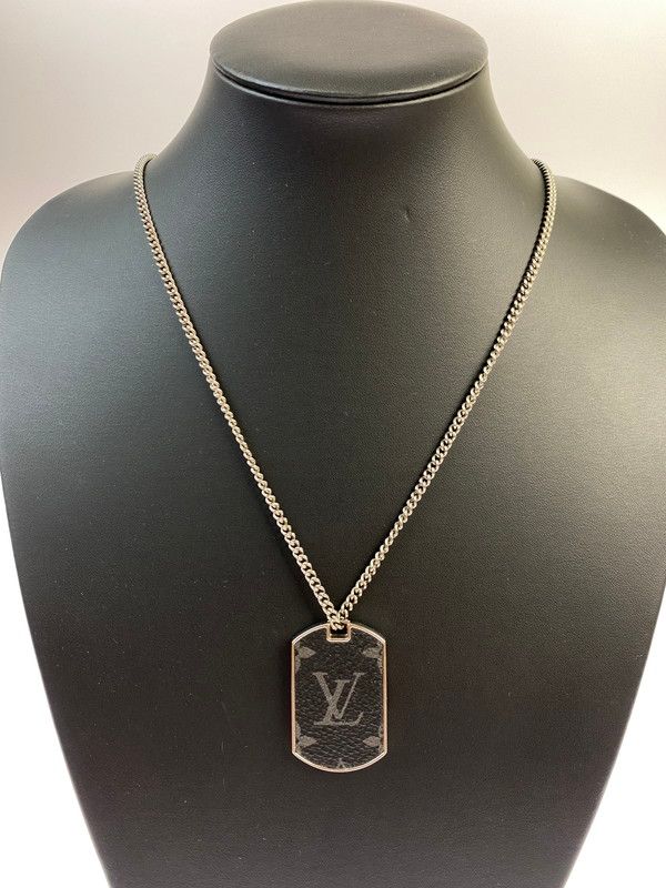 LOUIS VUITTON ルイ ヴィトン モノグラム エクリプス コリエ プラーク ネックレス M63640 DI0129 アクセサリー 179-250917-yn-17-min