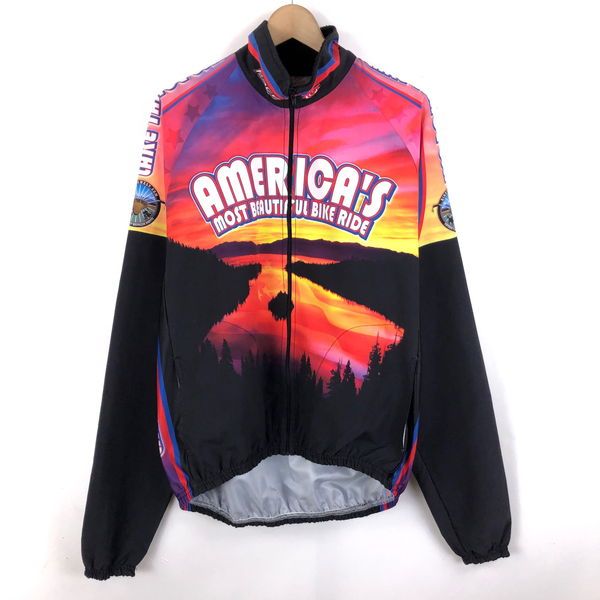 【古着】 ナイロンジャケット サイクリングジャケット BEAUTIFUL BIKE RIDE マルチカラー メンズL 【中古】 n056830