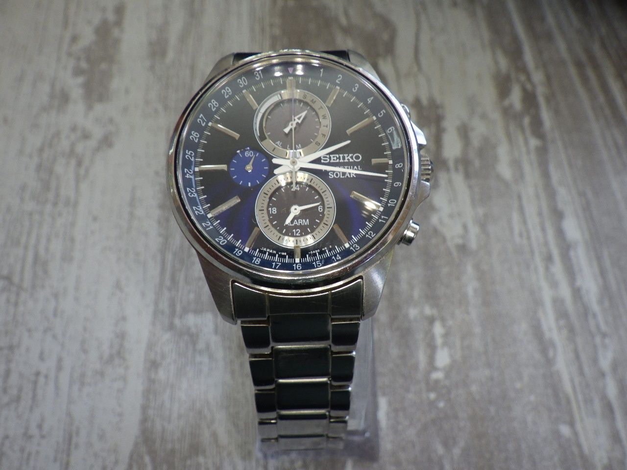 SEIKO セイコー 腕時計V198-0AC0 スピリット スマート ソーラー ネイビー 紺色 稼働品 中古品