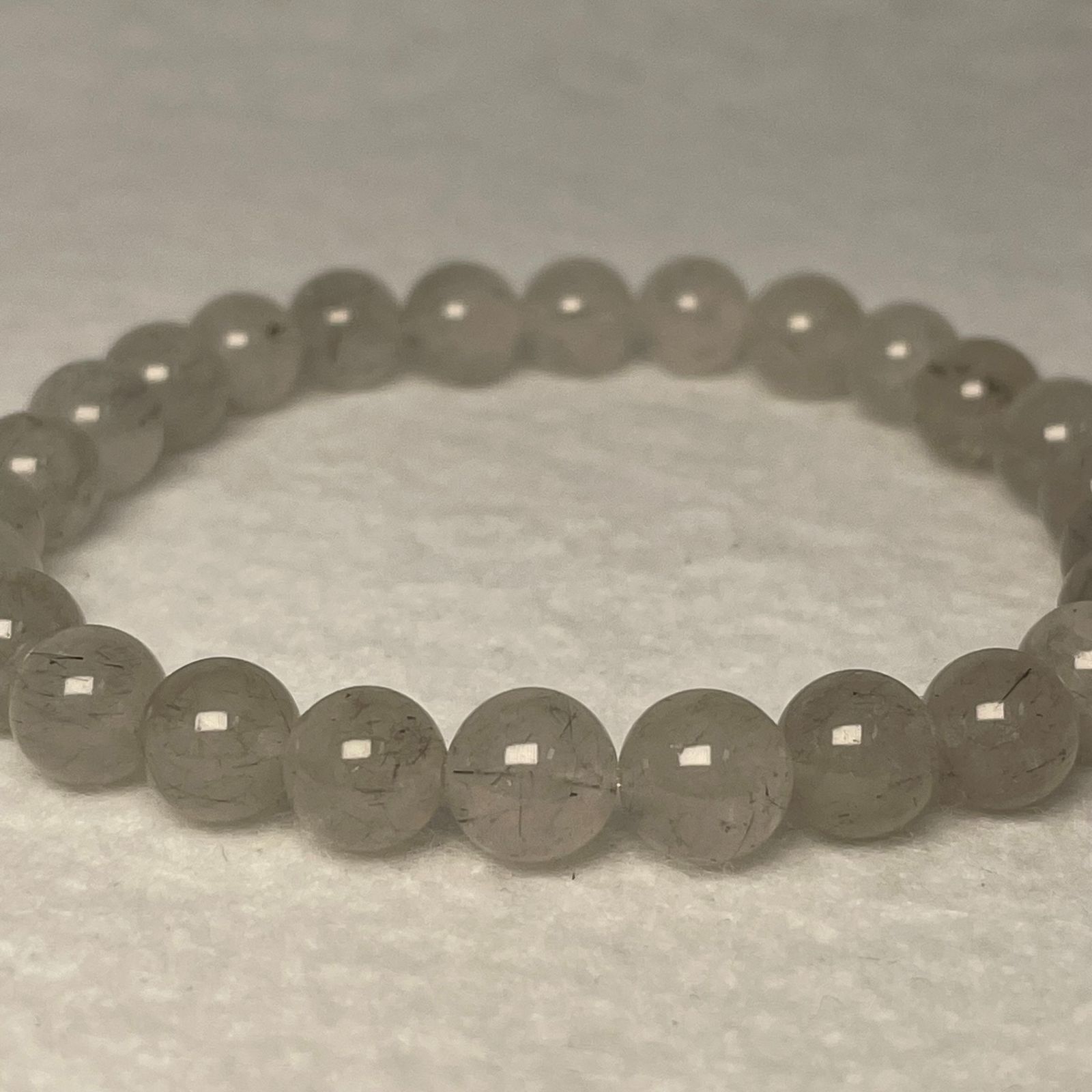希少／ ブルールチルクォーツブレスレット 7mm 小粒 内径 17cm