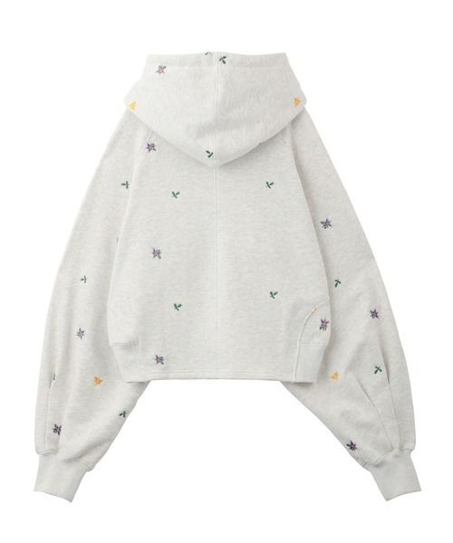 スウェット パーカー ミルクフェド MILKFED EMBROIDERED FLOWER SWEAT