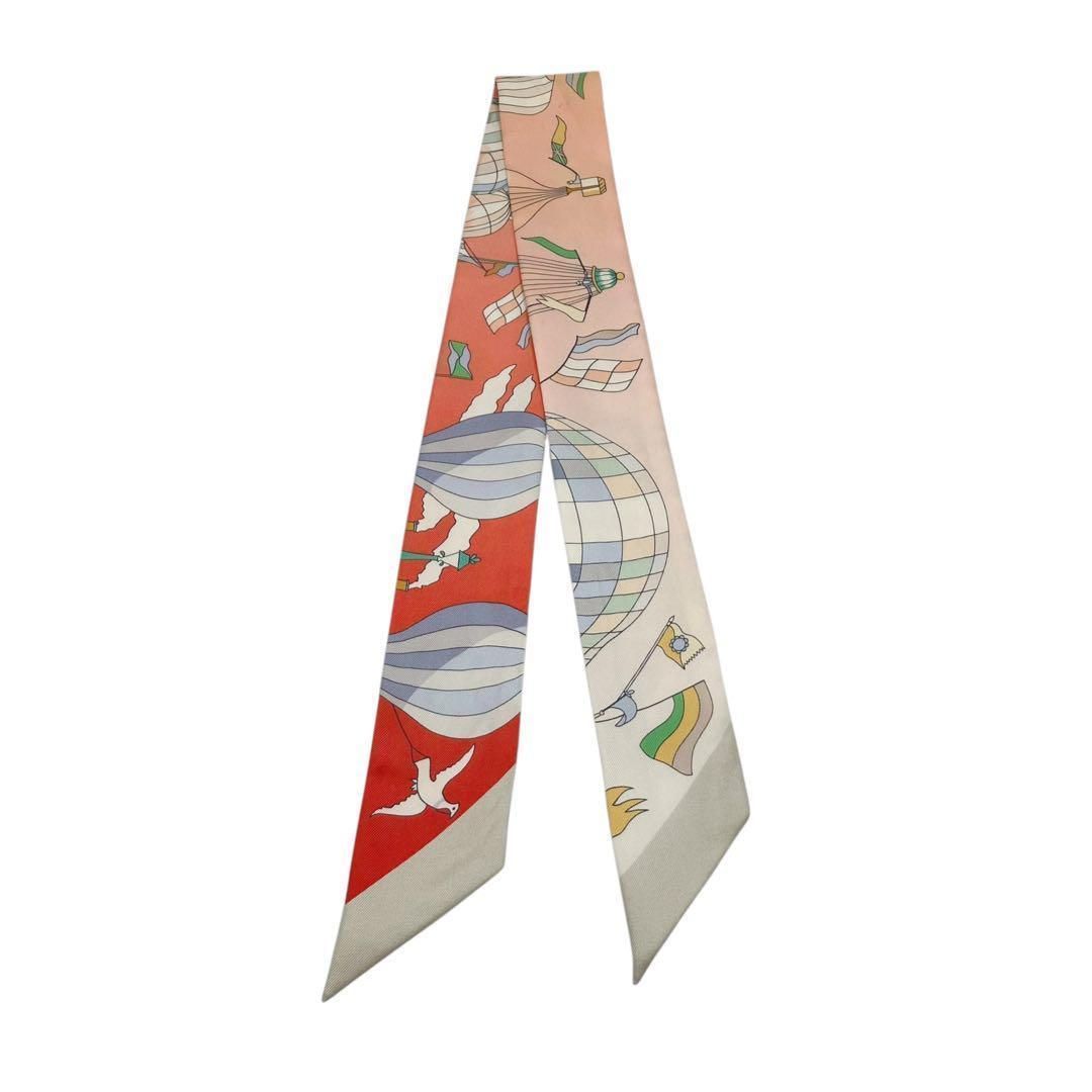 良品✨ エルメス 大空の狂気 ツイリースカーフ レッド