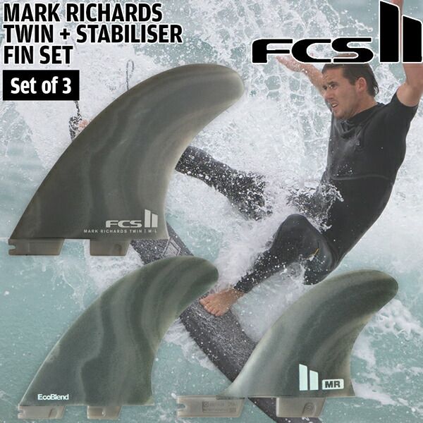 FCS2 MARK RICHARDS TWIN M-L フィン 3枚セット FCS II Mark Richards PC Twin + 1 Fin Set – Cleanline Surf