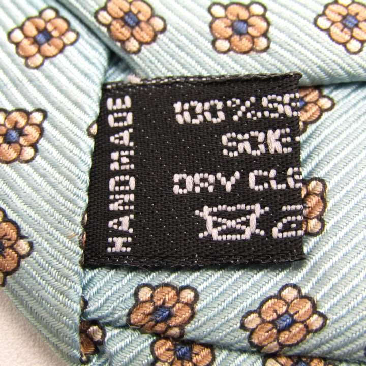 低価格！ フランコミヌッチ ブランド ネクタイ トゥモローランド 小紋柄 花柄 シルク ハンドメイド PO メンズ ブルー franco minucci