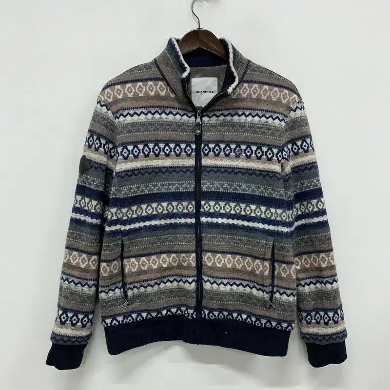 【雷市場（ポンジャン）商品韓国直送】 BEAN POLE(ビーンポール) エスニック 裏起毛 ニット セーター ジップアップ 95 G02784