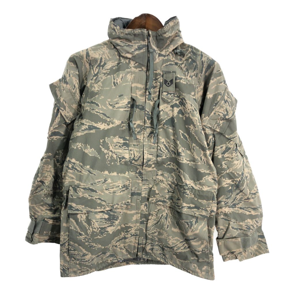00年代 米軍実物 U.S.AIRFORCE APECS GORETEX パーカージャケット ミリタリー ABUカモ (メンズ SMALL SHORT) 中古 古着 S4719