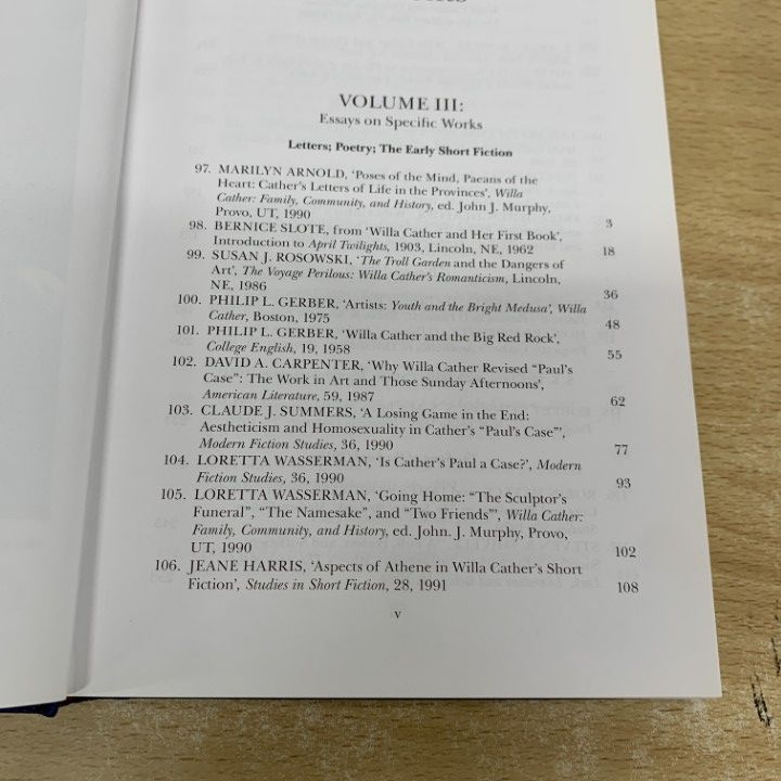 △01)【同梱不可】Willa Cather Critical Assessments III+IV 2