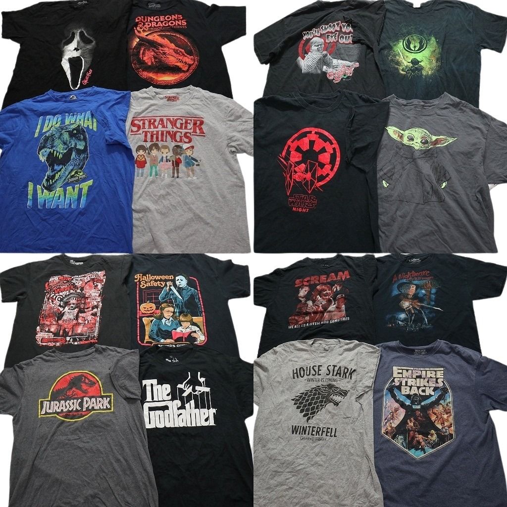古着卸 映画 ドラマ 半袖Tシャツ 16枚セット メンズ Ｌ スクリーム ストレンジャーシングス 古着 NA9039