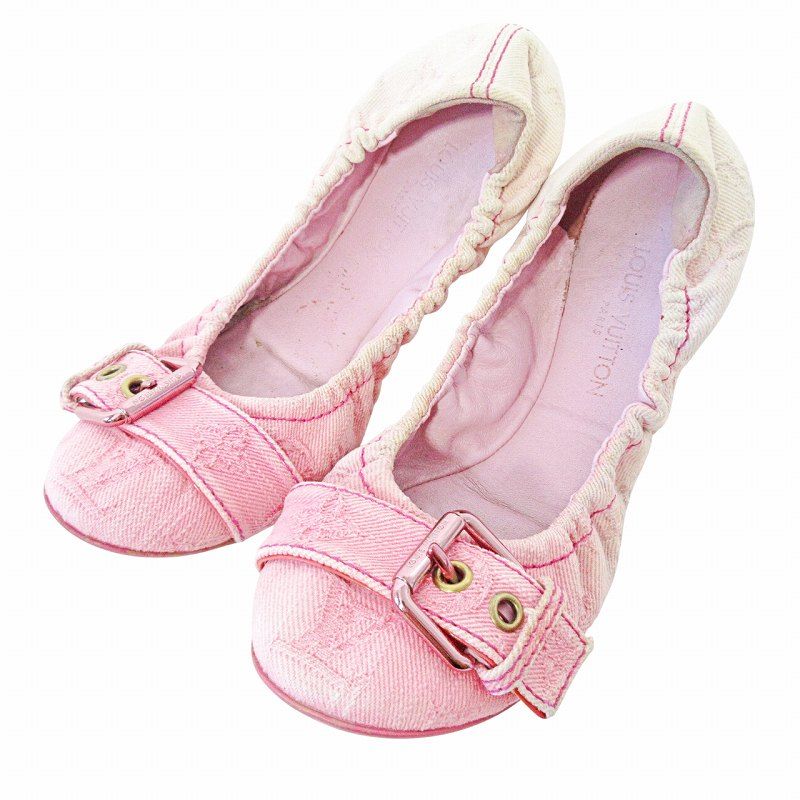 美品 ルイヴィトン フラットシューズ モノグラム デニム 23cm ルイ・ヴィトン」からモノグラム・デニムを用いた靴コレクション