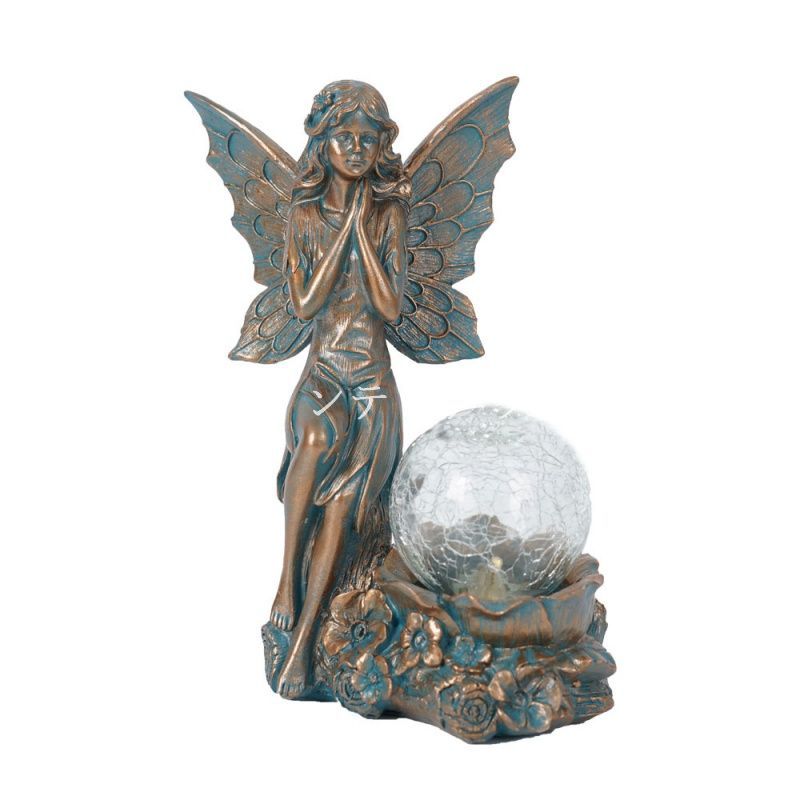 ガーデンライト ソーラー 天使 樹脂 妖精 置物 ガーデンオブジェ ガーデンオーナメント ガーデニング 雑貨 ガーデン雑貨 ガーデンインテリア ガーデン インテリア 庭の装飾 お洒落 おしゃれ 8-14 オーナメント オブジェ 園芸用品