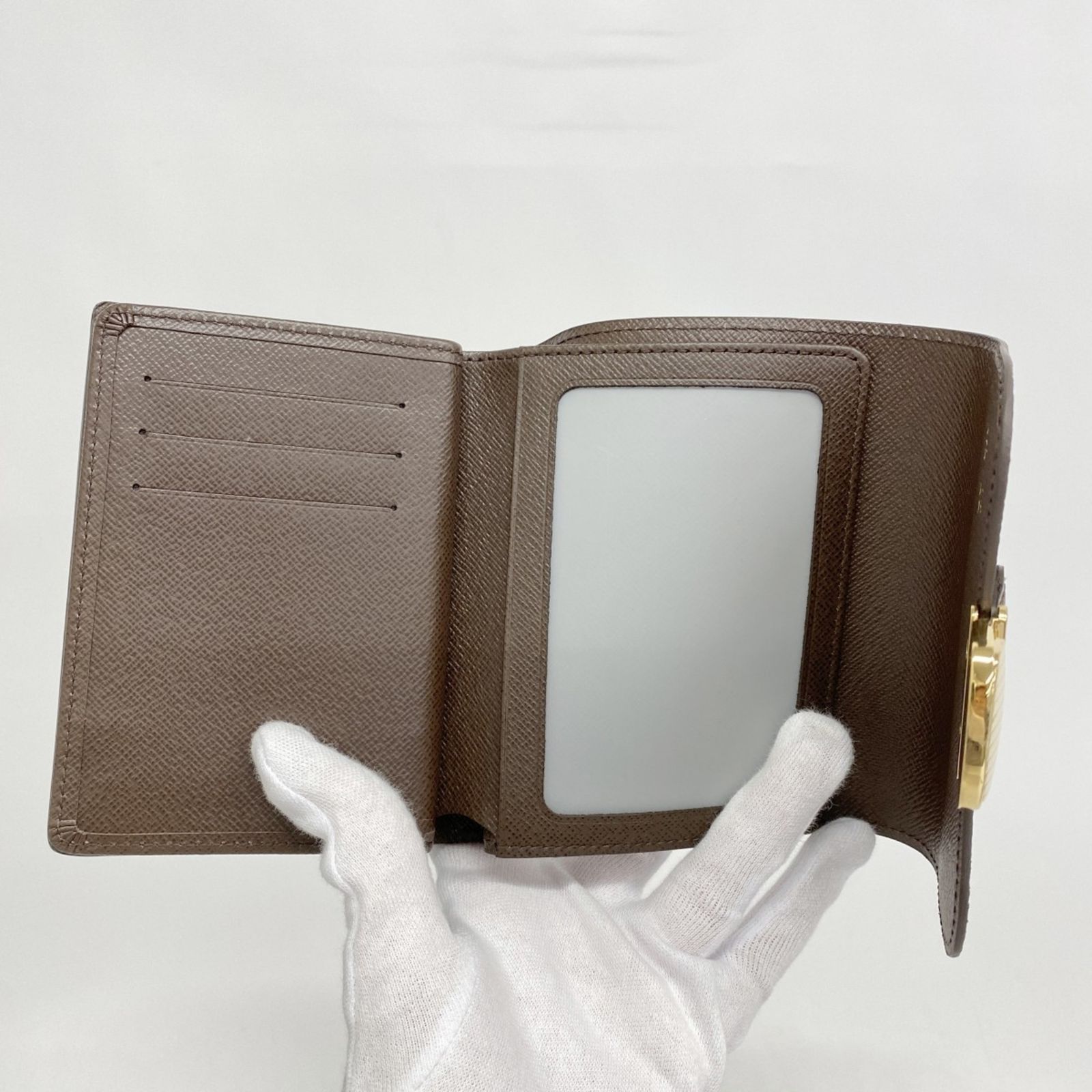 特上美品★ルイヴィトン ポルトフォイユ ジョイ ダミエ エベヌ 三つ折り財布 正規紙袋無料】ルイヴィトン レディース 三つ折り財布 ダミエ