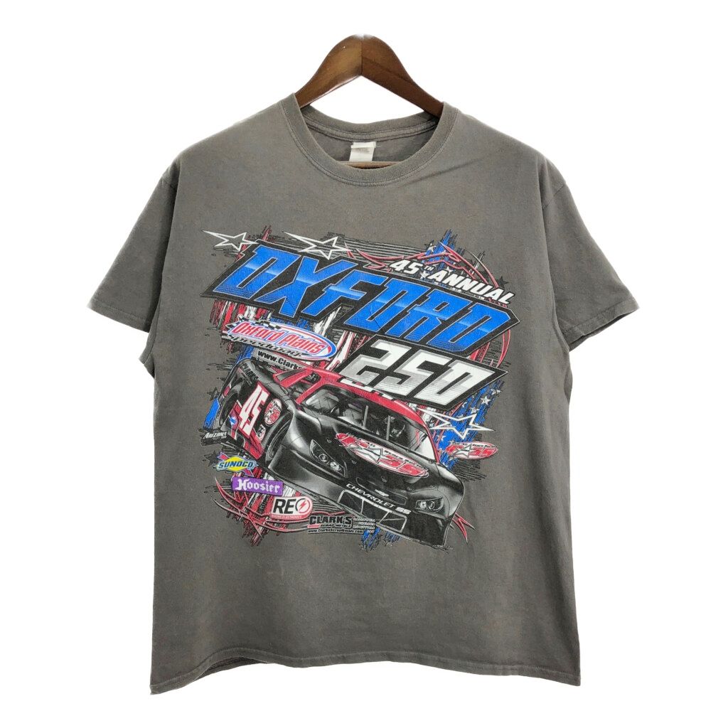 GILDAN レーシング Ｔシャツ グレー メンズ L 古着 U0802