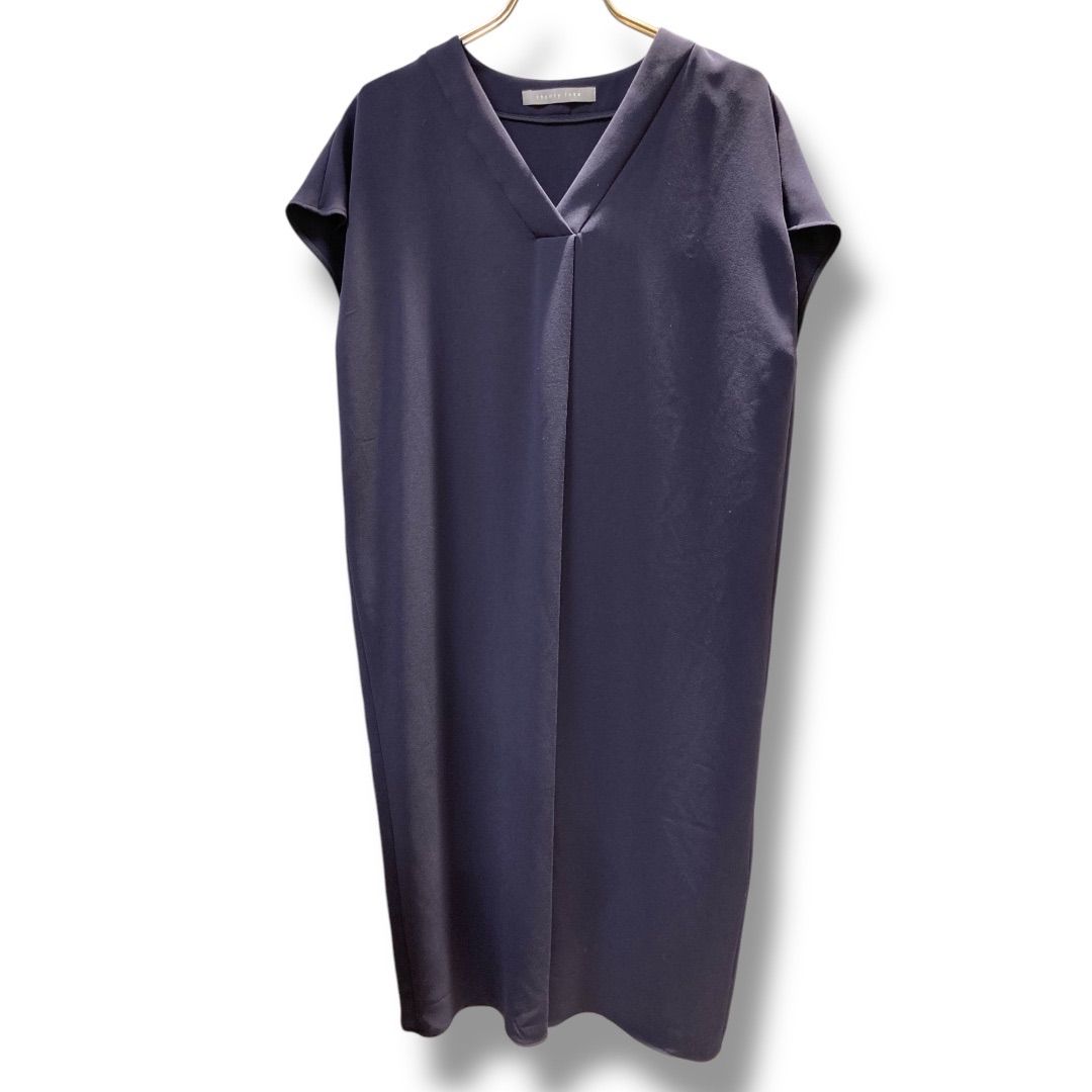 theory luxe セオリー リュクス ANNETTE DOUBLE WEFT ワンピース ネイビー サイズ38 参考定価¥32 000 フレンチスリーブ ストレッチ レディース 夏 ゴーゴー古着マルイ草加店546