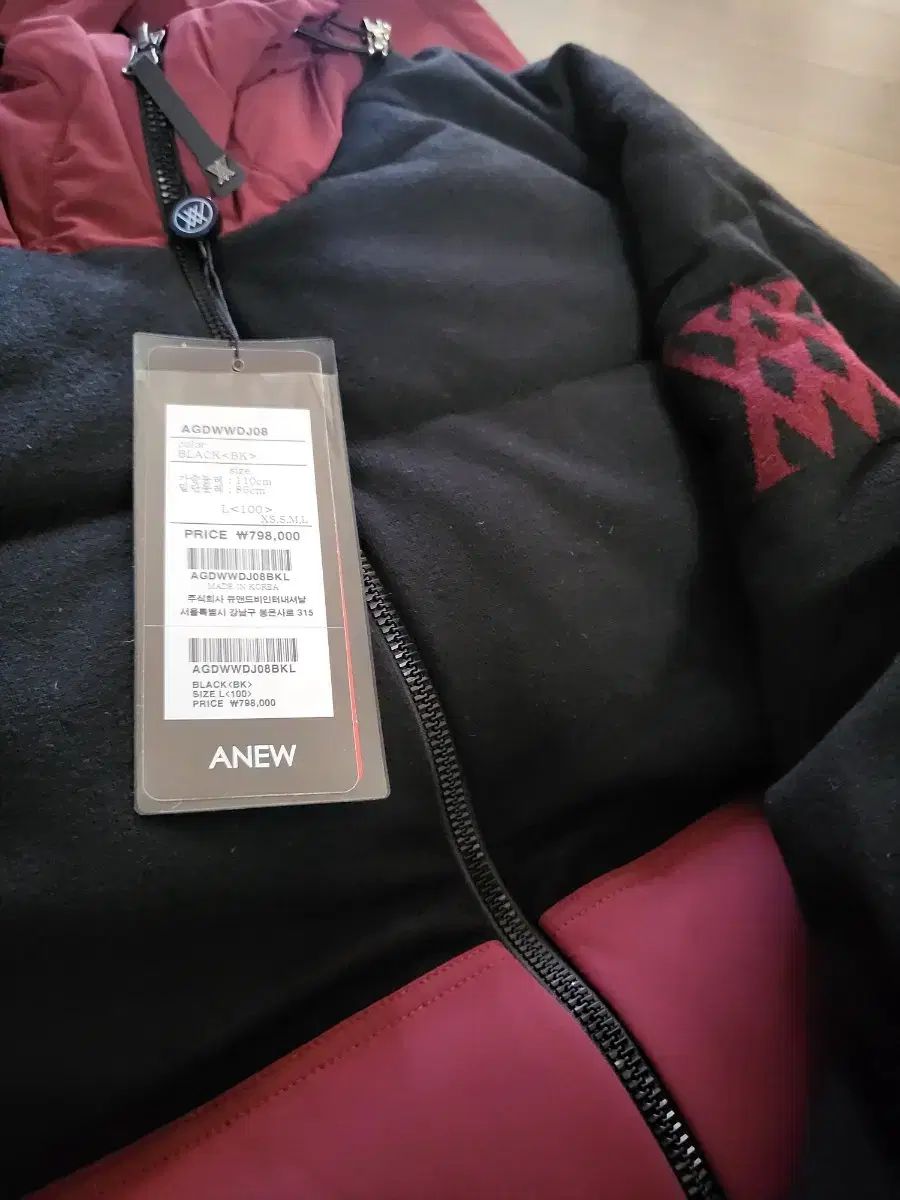 ANEW ブラック ワイン ハイブリッド フード ジャケット