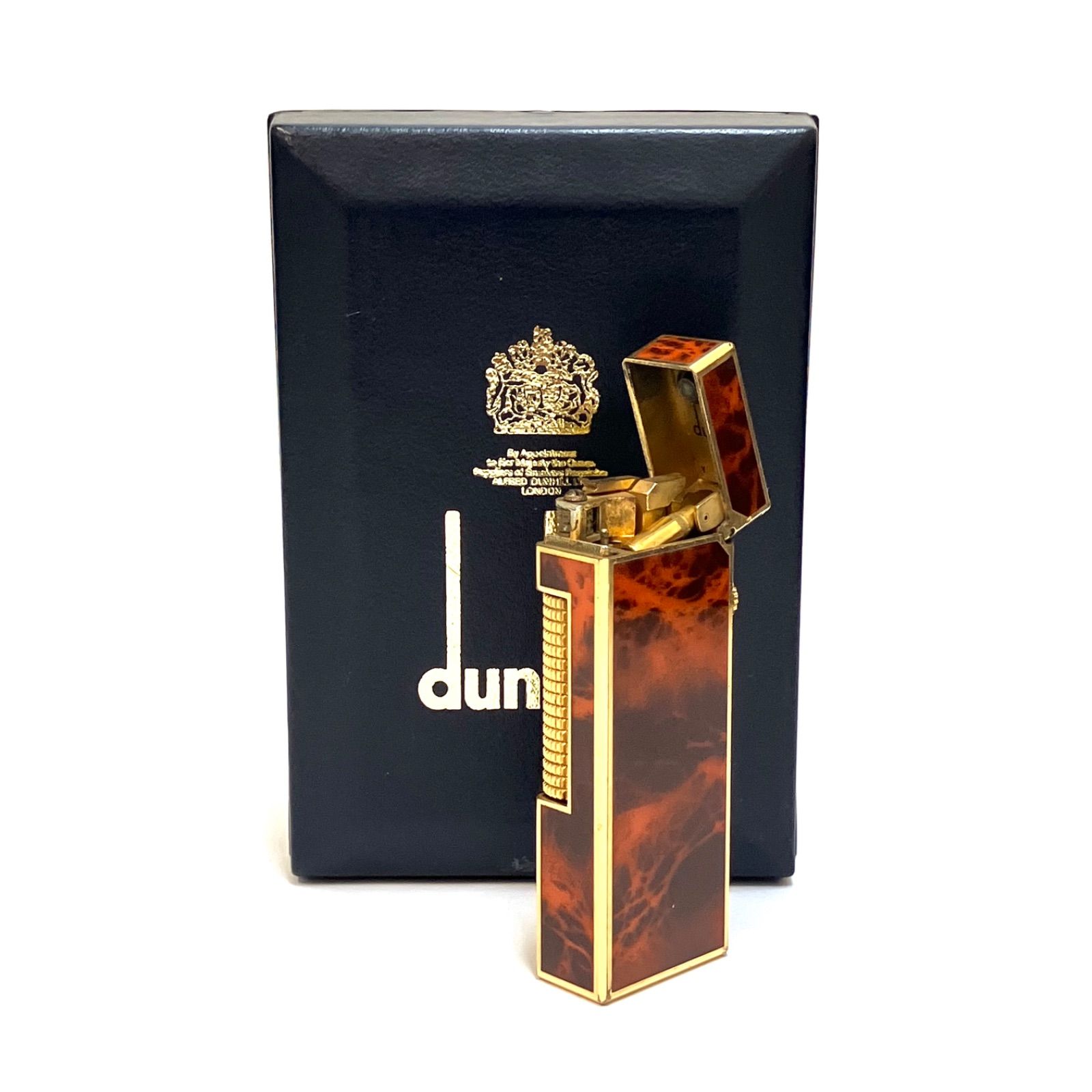 dunhill＊ダンヒル 専用ケース付き ガスライター マーブル柄 べっ甲調 ブラウン ゴールドカラー ヴィンテージ ガス無し 現状品 中古品  スイス製 # - メルカリ