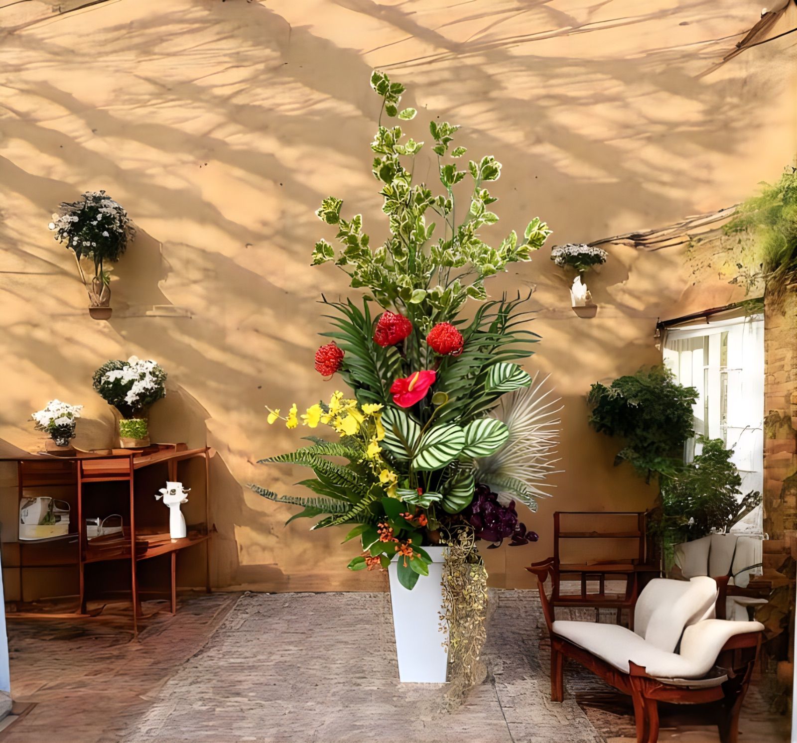 光触媒 人工観葉植物 ウォールグリーン フェイクグリーン 南国タワー