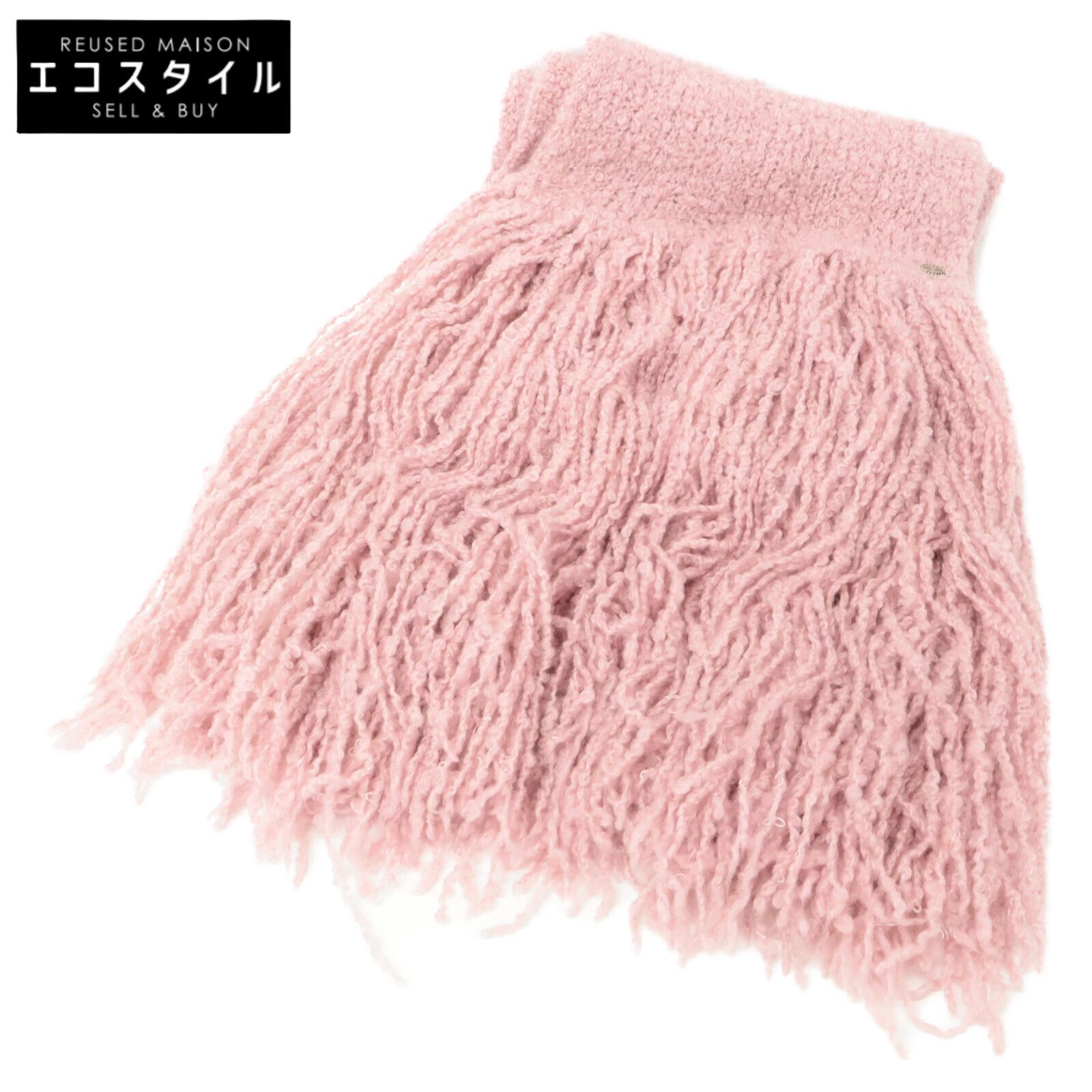 CHANEL シャネル | 正規 05A P26689V0300 ココマークプレート ウールｘモヘアｘシルク フリンジ