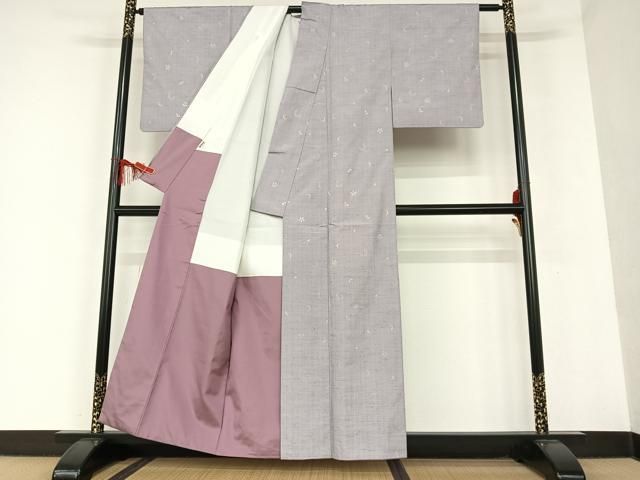 平和屋着物●紅花紬　米沢　雪輪舞花文　絵夢工房　正絹　逸品　AAAT0546zg 平和屋着物○紅花紬 米沢 雪輪舞花文 絵夢工房 正絹 逸品 AAAT0546zg