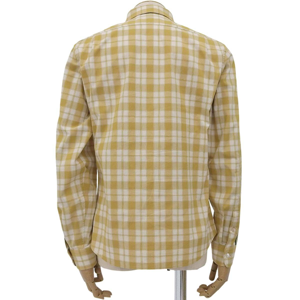 GUCCI グッチ アディダス コラボ チェックシャツ シャツ ブラウス アパレル トレフォイル GUCCI×adidas 39 15 ポリエステル イエロー黄 グリーン緑 ホワイト白 726087 メンズ 40802160236 アラモード