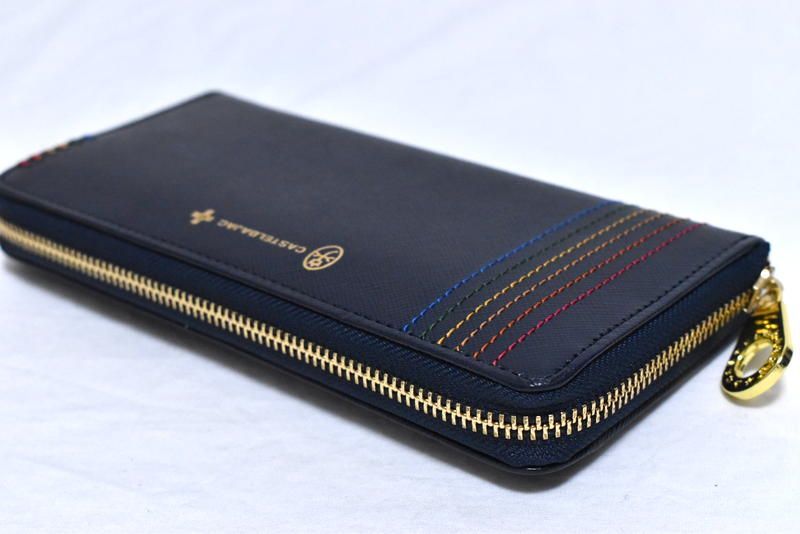 カステルバジャック 長財布 ラウンドファスナー 本革 メンズ カルネ 032615 牛革 レザー 14 レッド