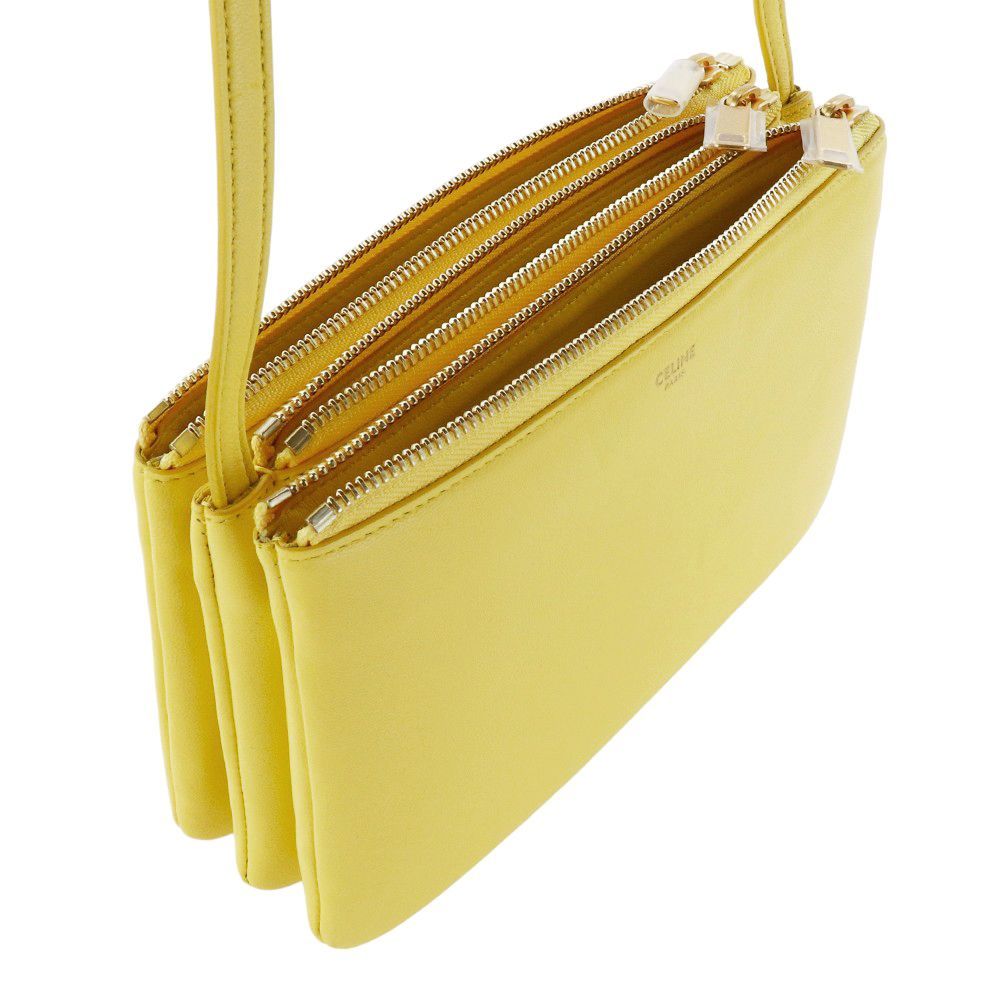 セリーヌ バッグ トリオ スモール ショルダーバッグ CELINE TRIO BAG 19203 3CAD 11CT CITRON シトロン イエロー  レザー 本革 サコッシュ 斜め掛け