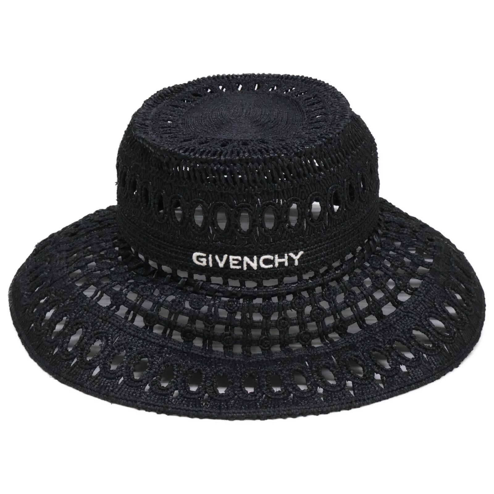新品★GIVENCY■ロゴ入りラフィアバケットハット 新品☆GIVENCY□ロゴ入りラフィアバケットハット