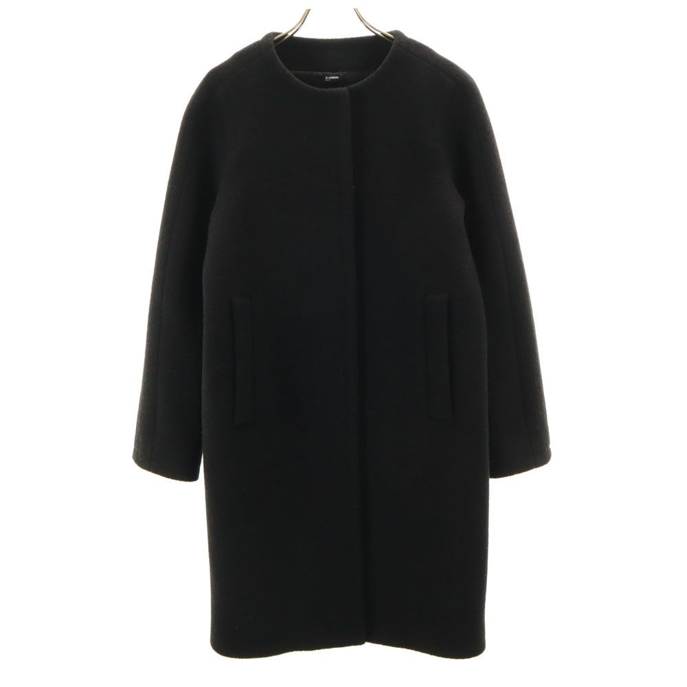 JIL SANDER NAVY - ジルサンダーネイビー イタリア製 ノーカラーコート 34 ブラック JIL SANDER NAVY レディース ジルサンダーネイビー イタリア製 ノーカラーコート 34 ブラック JIL