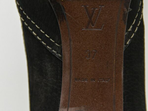 ルイヴィトン LOUIS VUITTON ステッチ スウェードレザー ヒール  