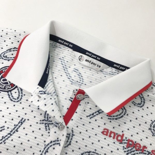 【新品同様】and per se アンパスィ ポロシャツ Ｌ AND PER SE アンパスィ 半袖ポロシャツ メッシュ L - メルカリ