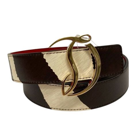 クリスチャンルブタン Christian louboutin ベルト バックル ロゴ 総柄