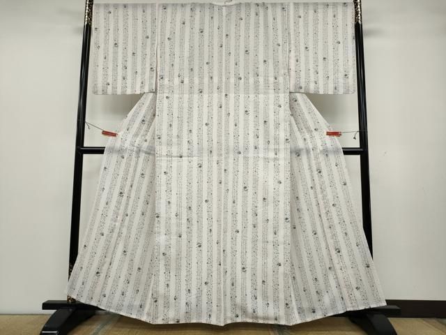 平和屋着物▽小紋 単衣 草花間道 さんび謹製 洗える着物 AAAW7756fy