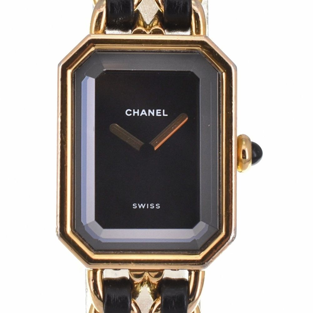 シャネル CHANEL H0001 プルミエール L GP/レザー クォーツ レディース良品 P#138071
