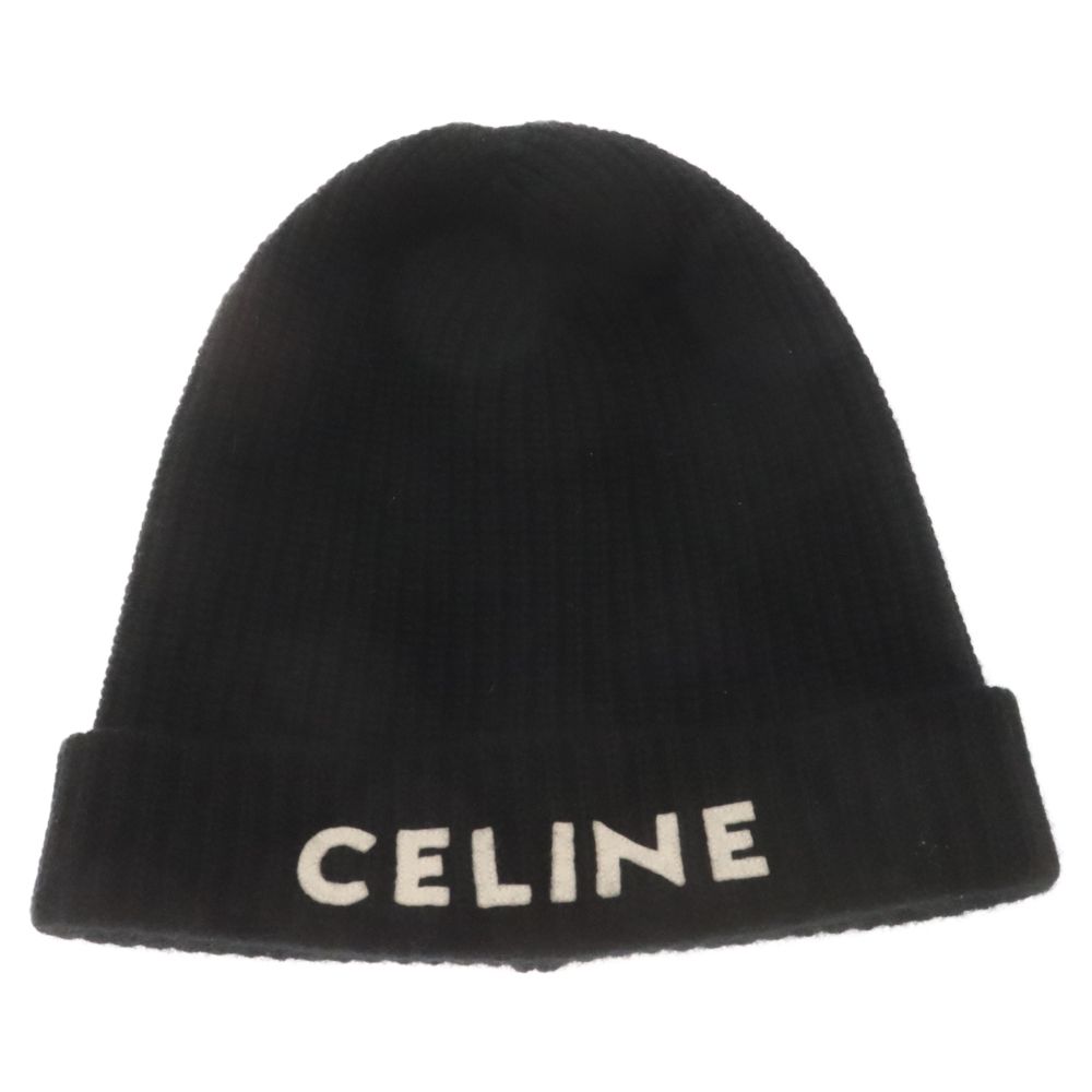 CELINE (セリーヌ) 21AW エンブロイダリーニットウールビーニー ニット帽 2A25R734L ブラック - メルカリ