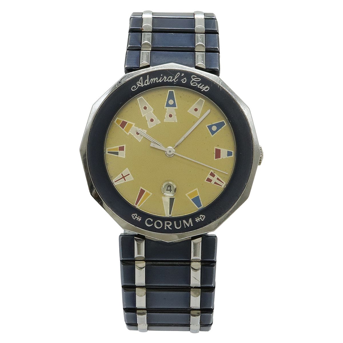 CORUM コルム アドミラルズカップ ガンブルー ゴールド文字盤 SS