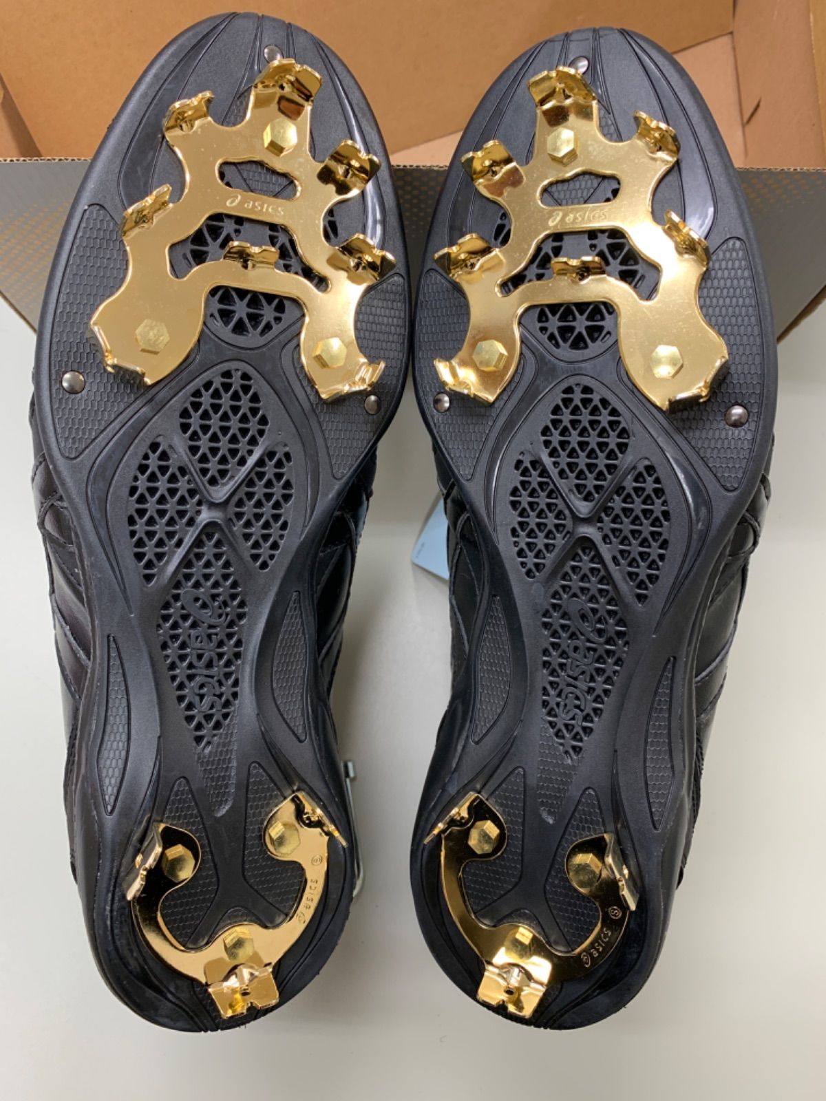 アシックス 野球 スパイク 25センチ 新品未使用 金具スパイク 2024モデル】アシックス 野球 白スパイク 金具スパイク ゴールド