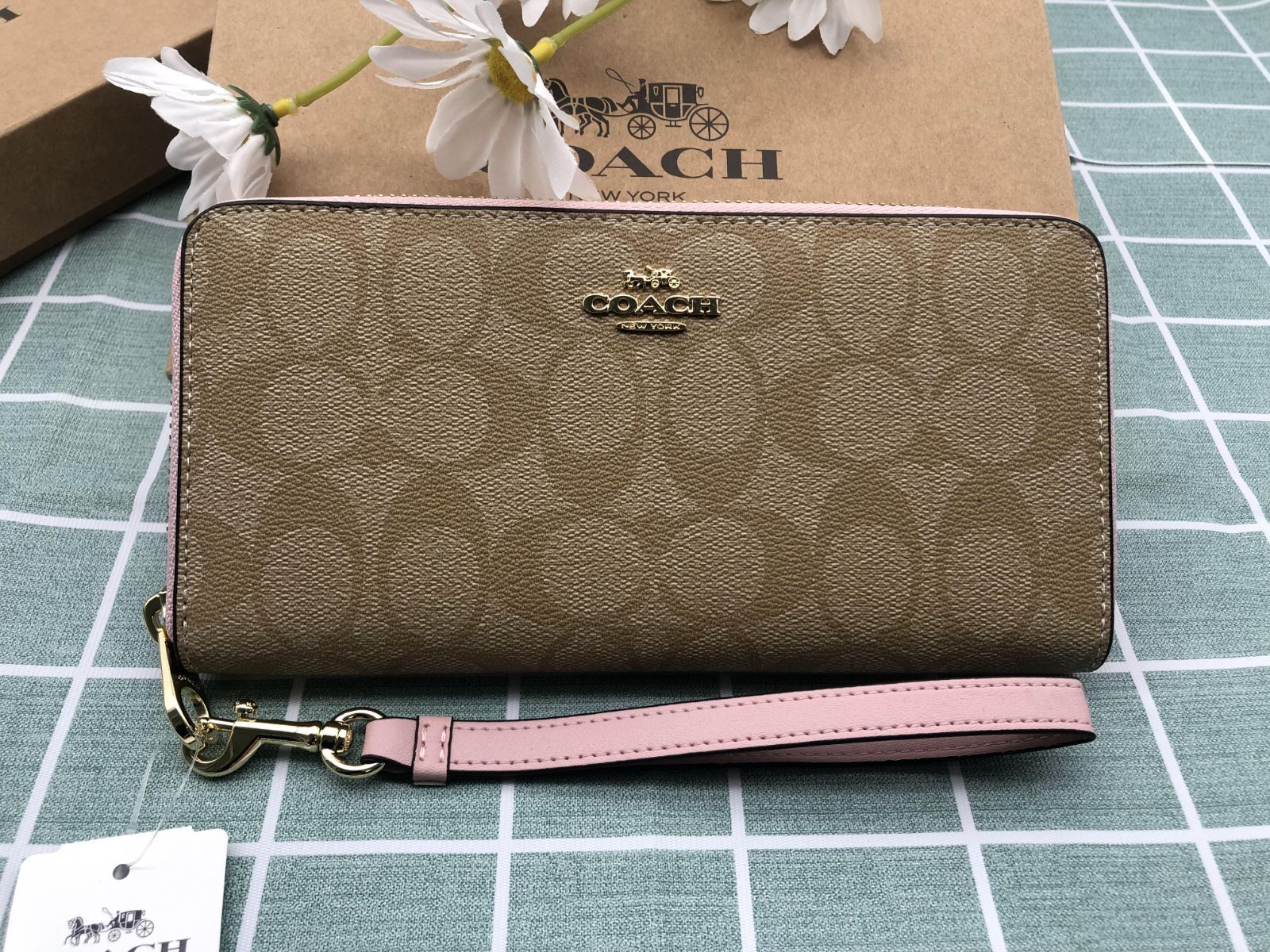 コーチ COACH 財布 長財布  新品  未使用 クーポン配布 ロゴ シグネチャー レザー キャンバス ウォレット プレゼント スリム ギフト  AA076