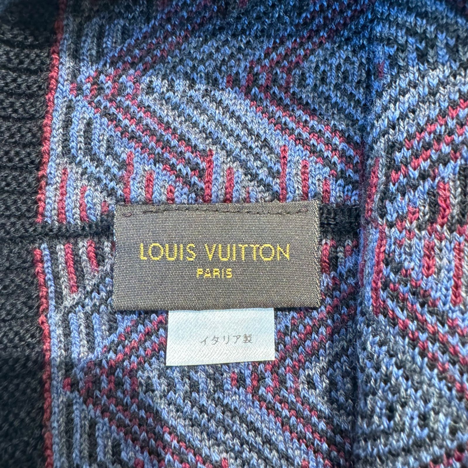 LOUIS VUITTON チェック柄ニットセーターLサイズ LOUIS VUITTON
