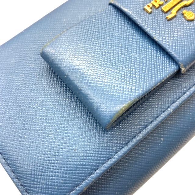 PRADA プラダ 長財布 サフィアーノ リボン コバルト ブルー 青