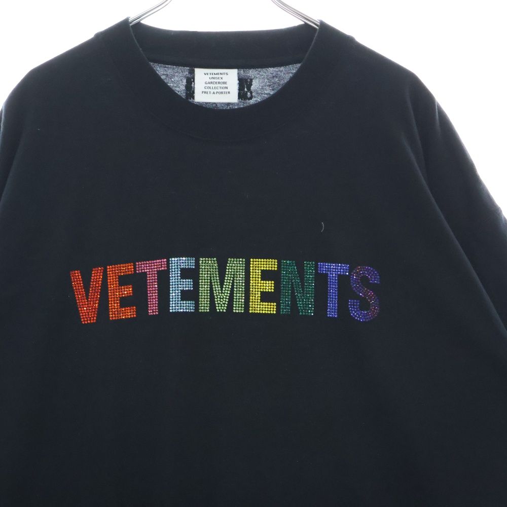 値下げ】VETEMENTS Rainbow Crystal Logo Tシャツ（VETEMENTS