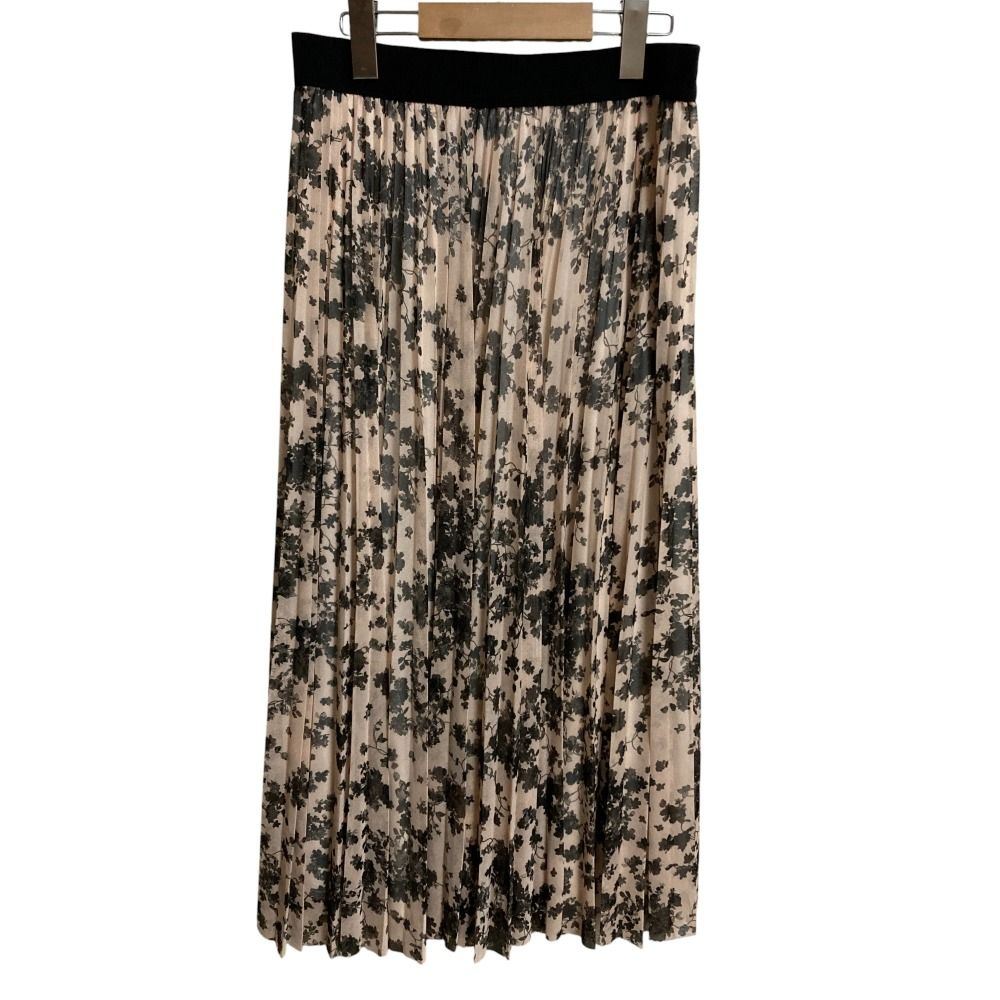 Max Mara STUDIO マックスマーラステュディオ モデル フラワープリント チュール プリーツスカート Mサイズ ピンク レディース 古着