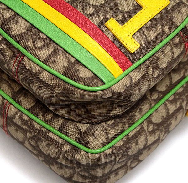 ディオール Dior 希少トロッター ショルダーバッグ ラスタカラー  