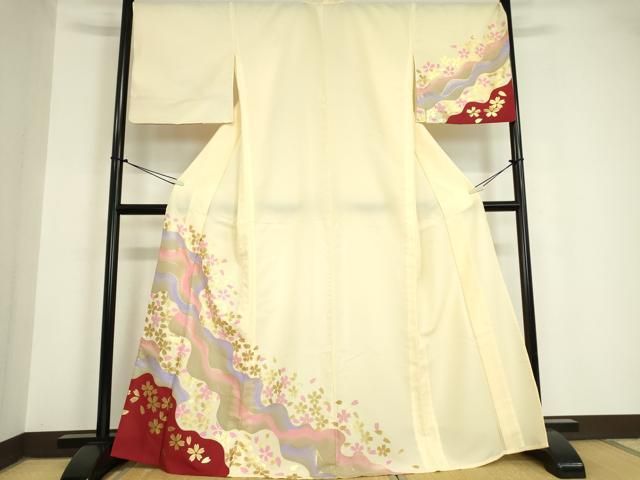 ［3414］訪問着 美品 十日町友禅作家 一梗 落款有 三越扱い 正絹 着物 袷 c6e6b5990eb5b0106744320720113f